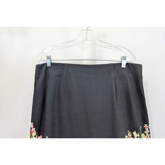 J.Jill Skirt Gray Floral Print Pencil Pull On Misses Size L - Picture 2 of 7